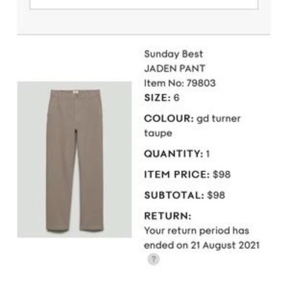 Aritzia jaden pant colour: gd turner taupe size: 00 - Picture 2 of 4